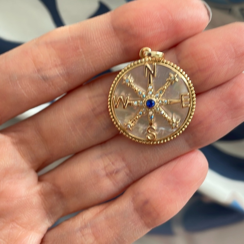 Mother of pearl compass pendant